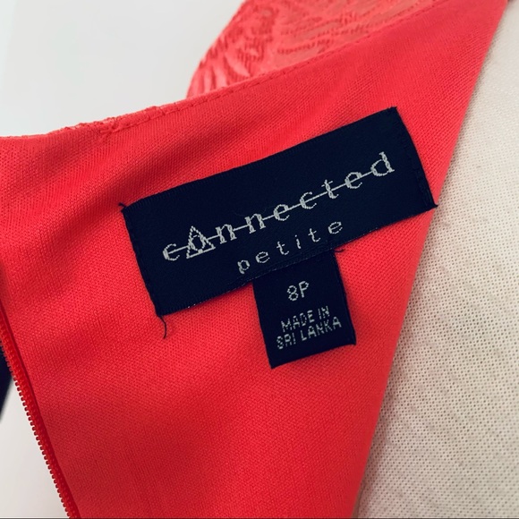 NWT Connected Pink Floral Sleeveless Shift Dress with Chest Cut Off Size 8P - Picture 7 of 7